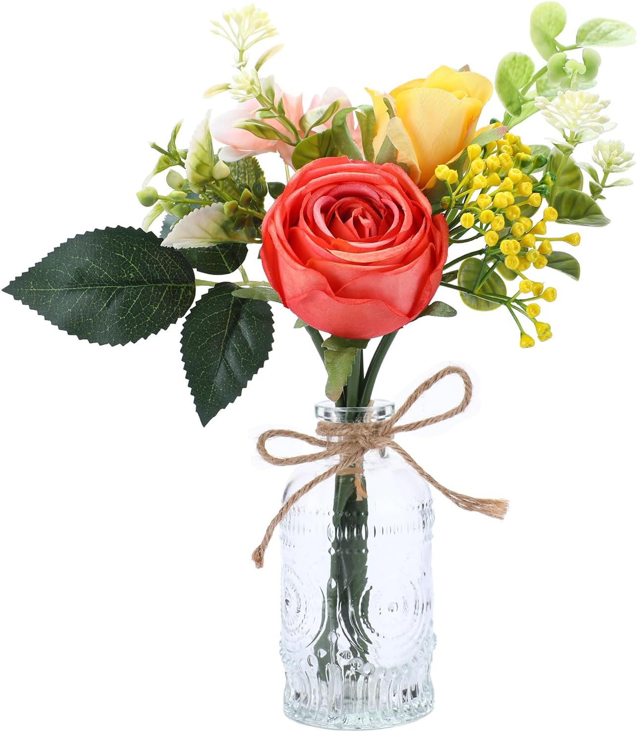 Arranjo de Rosas Brancas de Seda – Centro de Mesa para Casamento e Casa