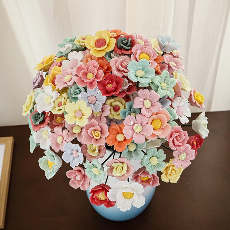 Flores Cerâmicas de Jingdezhen – Decoração Criativa para Casa e Presente