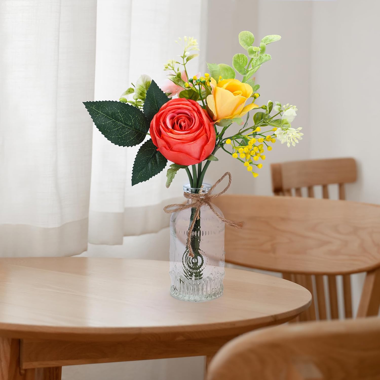 Arranjo de Rosas Brancas de Seda – Centro de Mesa para Casamento e Casa