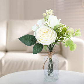 Arranjo de Rosas Brancas de Seda – Centro de Mesa para Casamento e Casa