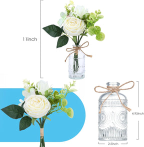 Arranjo de Rosas Brancas de Seda – Centro de Mesa para Casamento e Casa