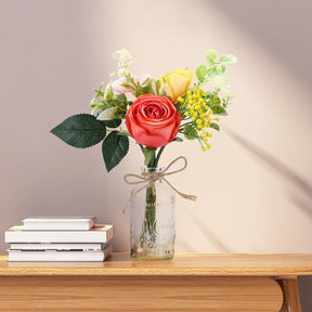 Arranjo de Rosas Brancas de Seda – Centro de Mesa para Casamento e Casa