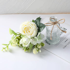 Arranjo de Rosas Brancas de Seda – Centro de Mesa para Casamento e Casa