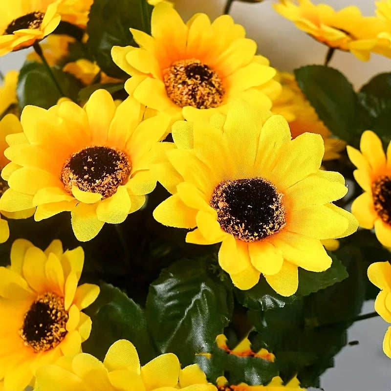 Girassóis com Folhagem – Decoração para Jardim e Interior