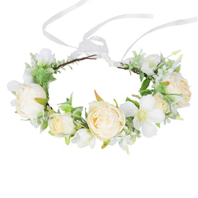Tiara Floral Boêmia Camélia – Coroa de Flores para Casamento e Festas