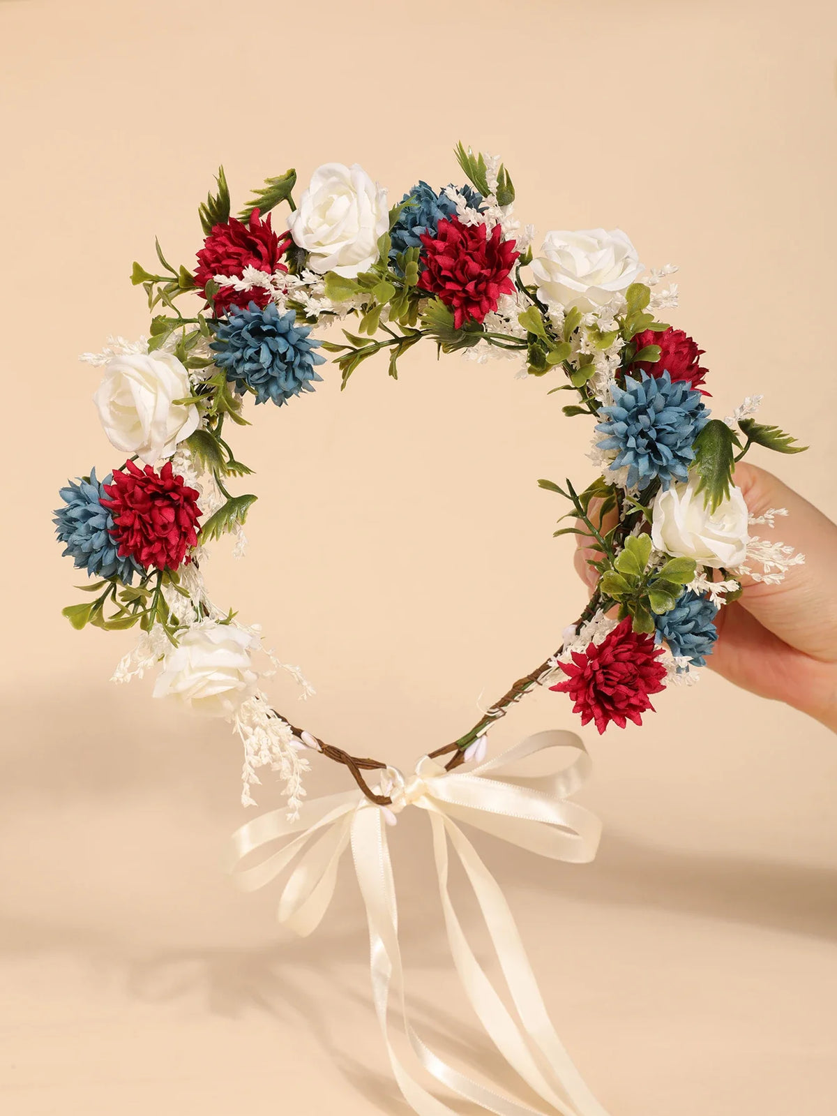 Tiara Floral Boêmia Forest – Coroa de Flores para Casamento e Festas