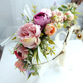 Tiara Floral Boêmia Camélia – Coroa de Flores para Casamento e Festas