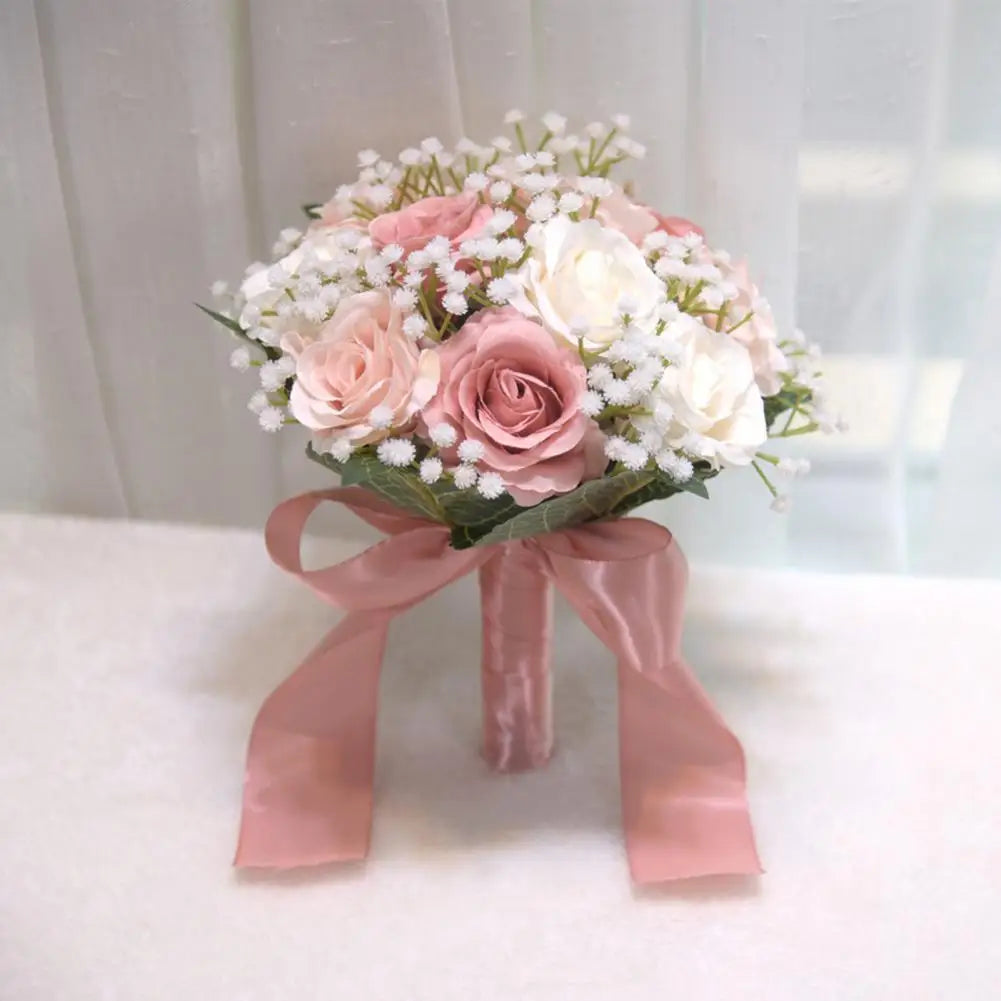 Buquê de Rosas de Seda – Acessório para Noiva e Casamento ao Ar Livre