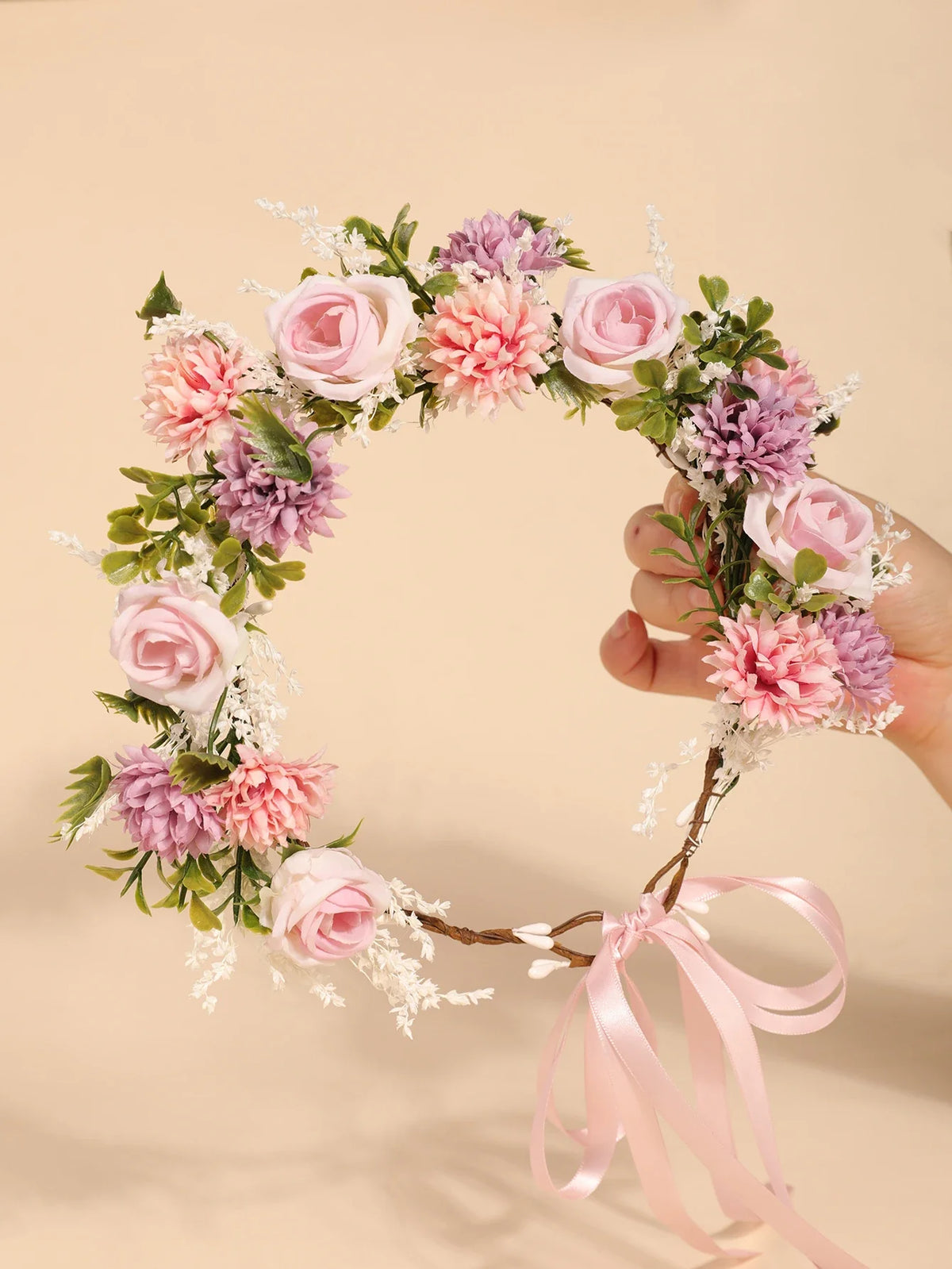 Tiara Floral Boêmia Forest – Coroa de Flores para Casamento e Festas