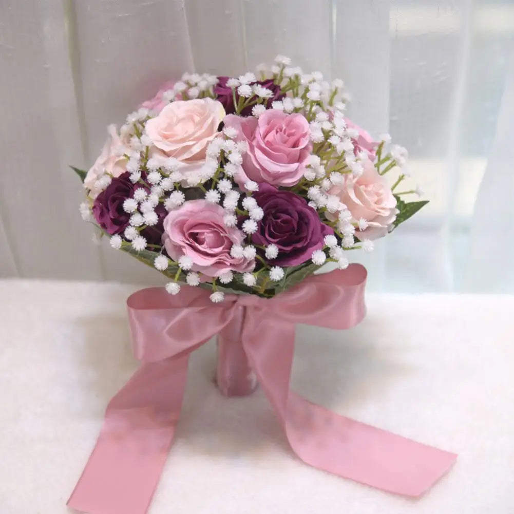 Buquê de Rosas de Seda – Acessório para Noiva e Casamento ao Ar Livre